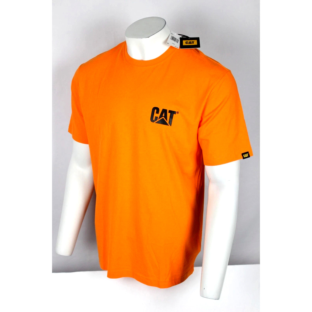 Caterpillar CAT Men's T-Shirt Orange Short Sleeve Logo Graphic Size XL NWT